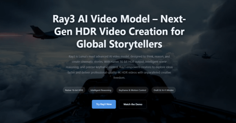 Ray3 AI Video screenshot and logo