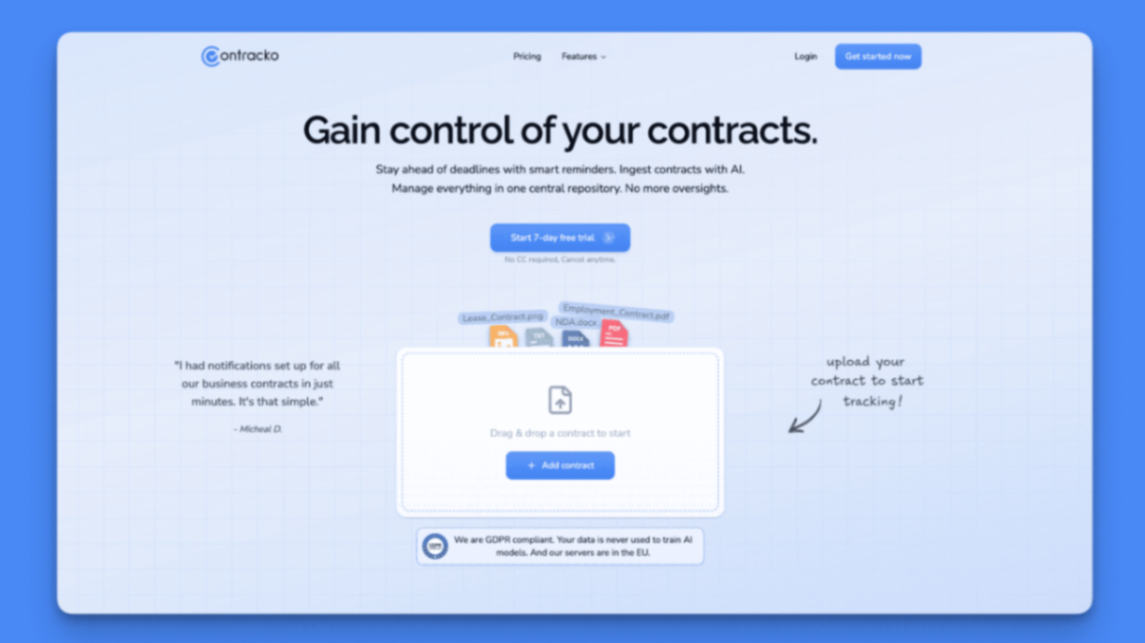 Contracko screenshot and logo