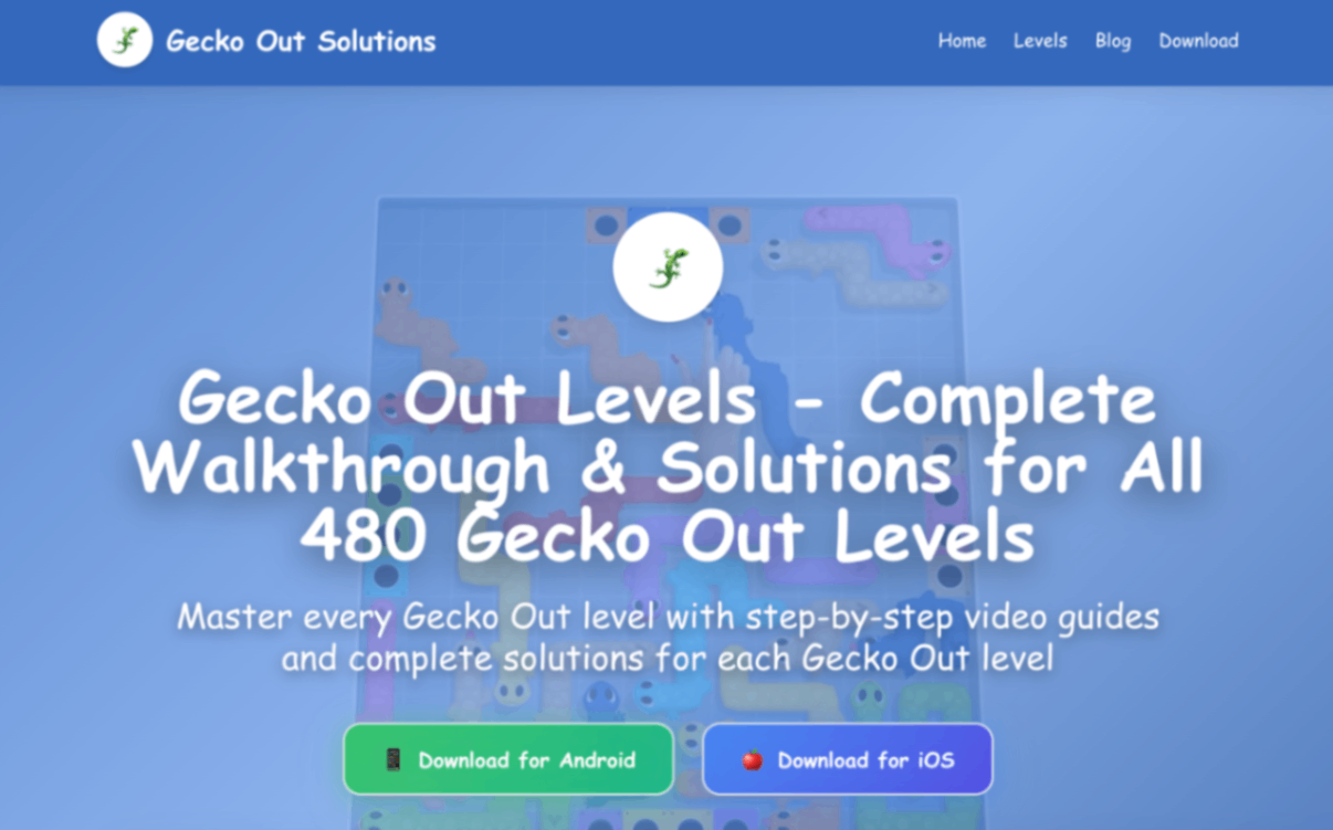 Gecko Out Walkthrough screenshot and logo