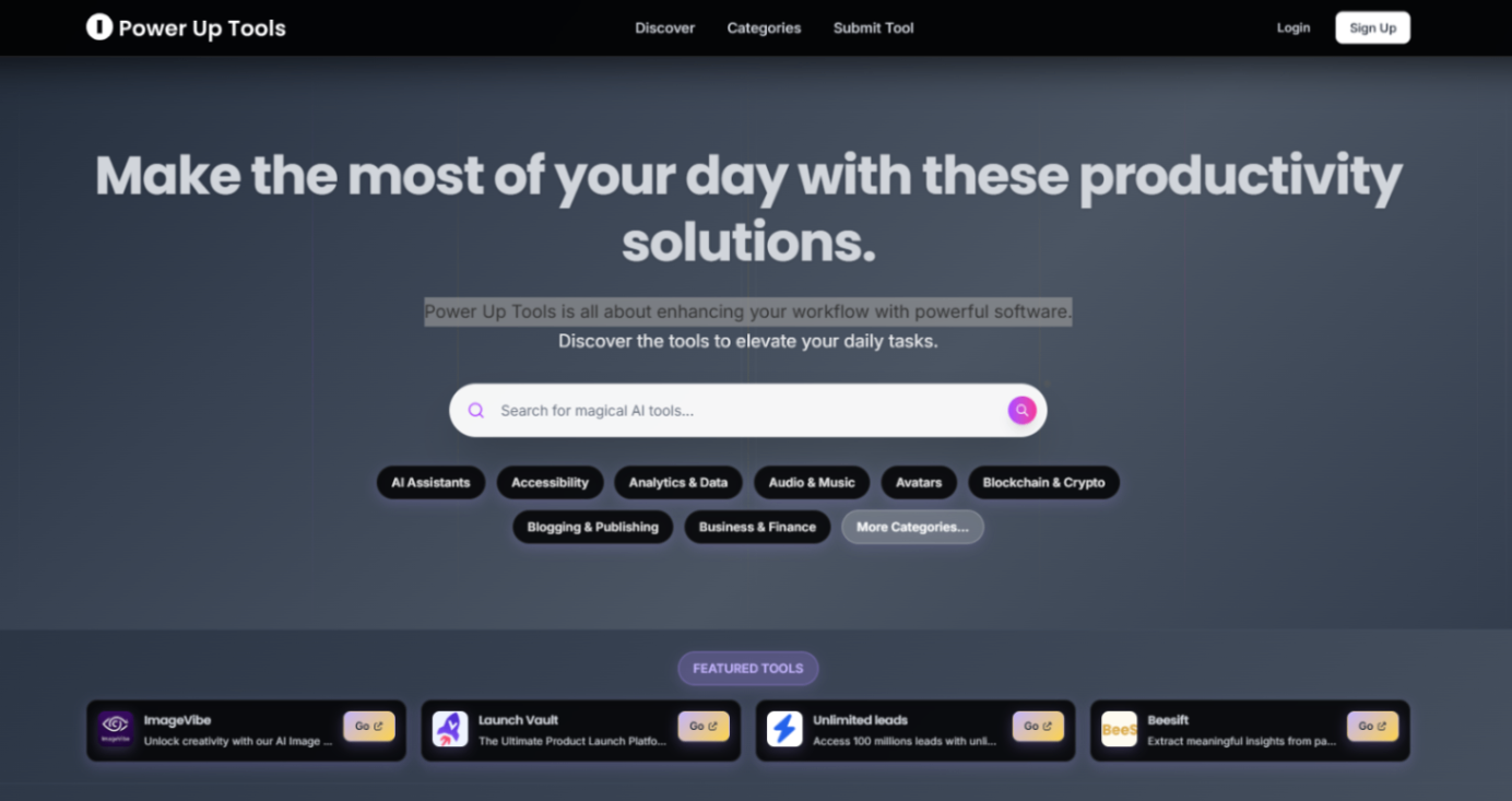 Power Up Tools screenshot and logo
