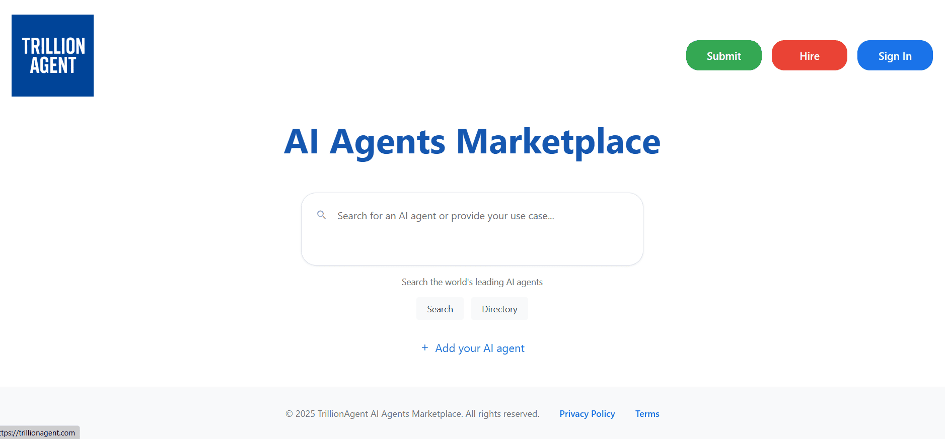 AI Agents Marketplace screenshot and logo