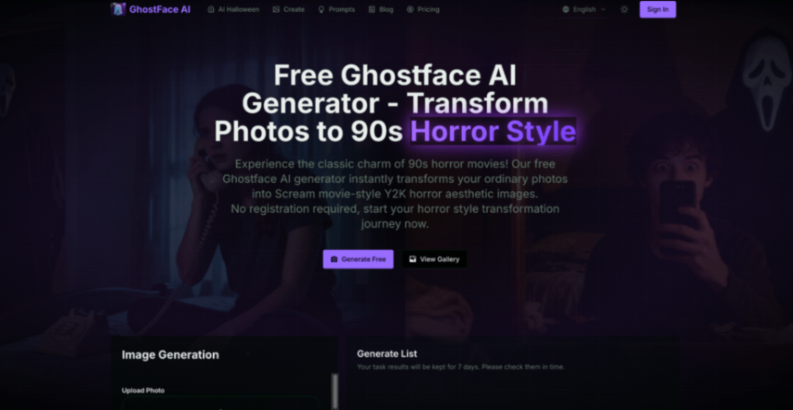 GhostFace AI screenshot and logo