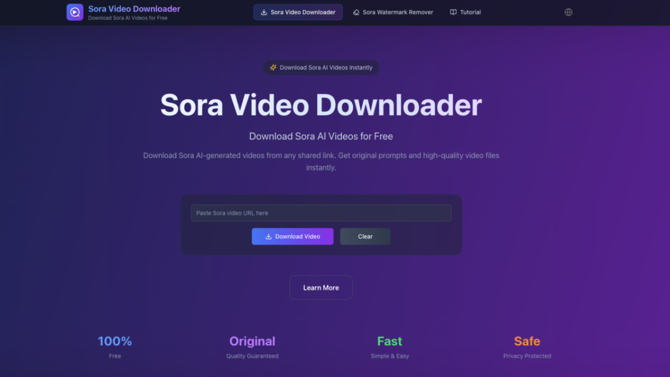 Sora Video Downloader screenshot and logo