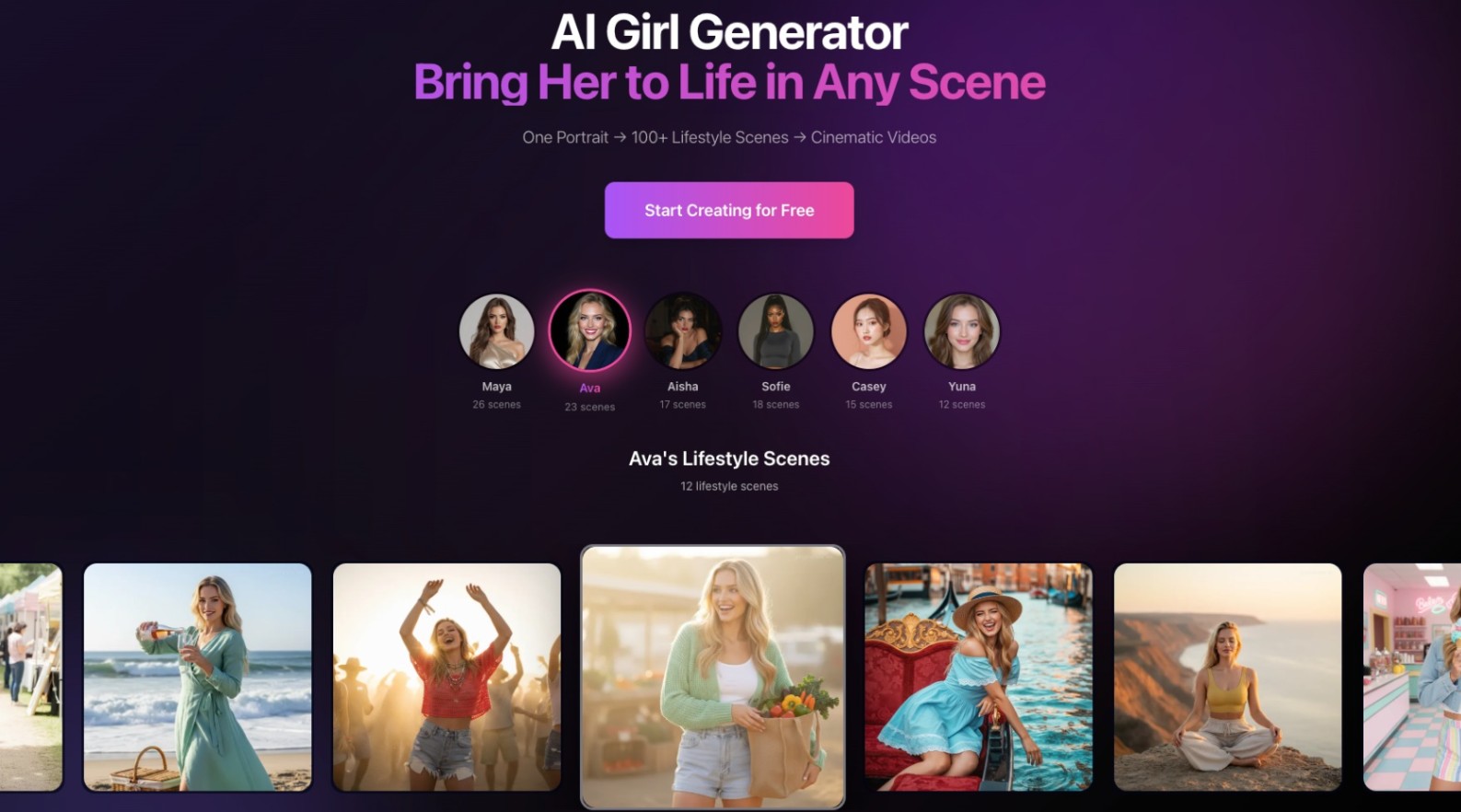 AI Girl Generator screenshot and logo