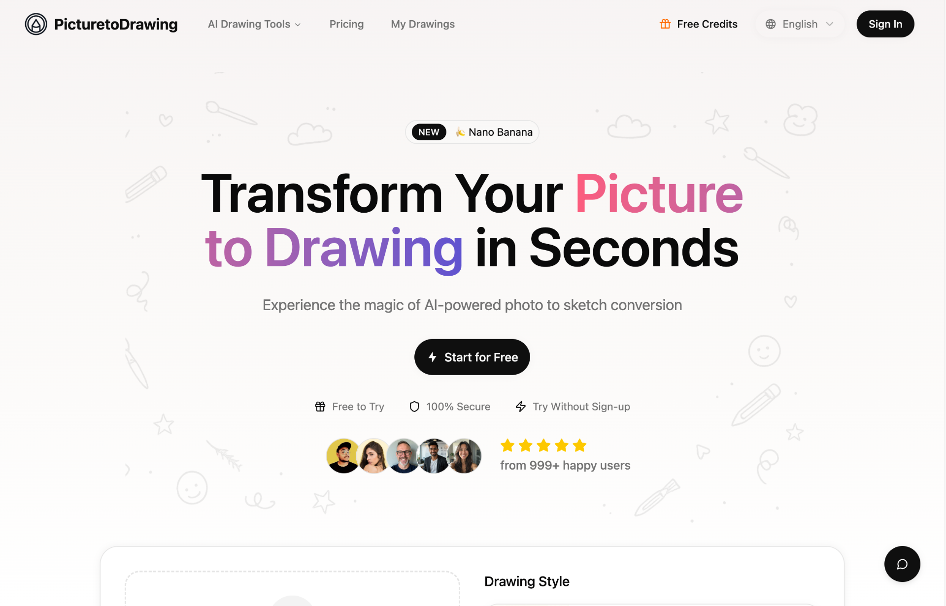 Picture to Drawing screenshot and logo