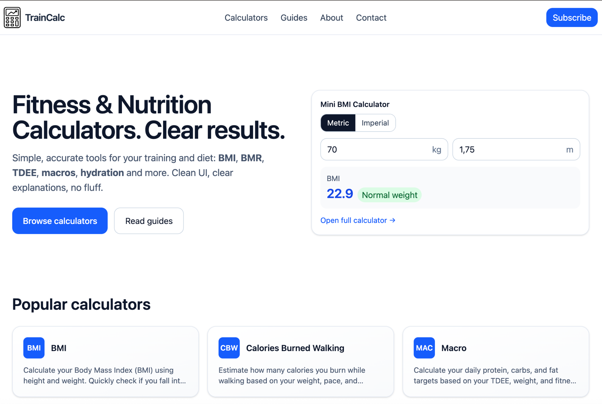TrainCalc screenshot and logo