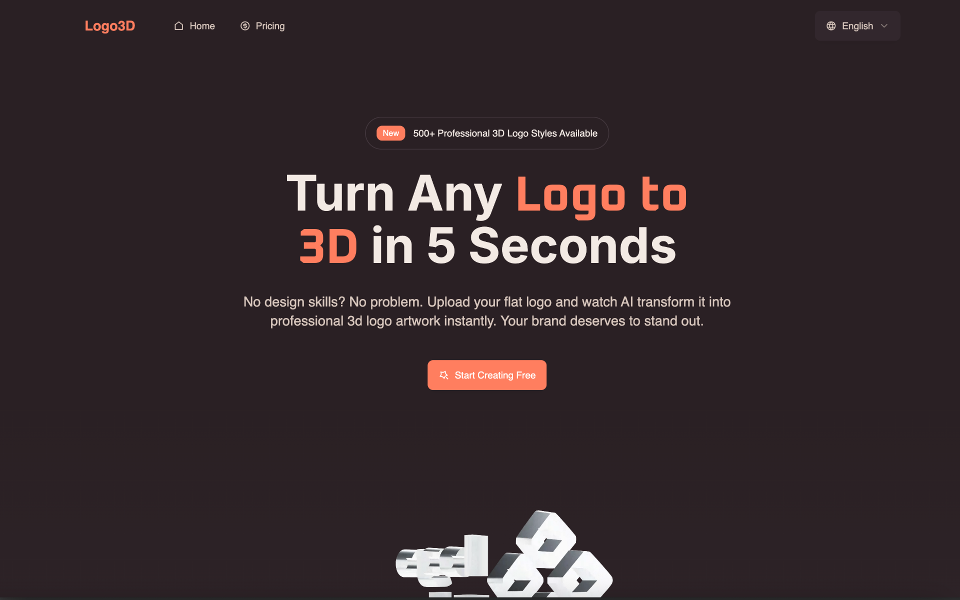 3d logo screenshot and logo