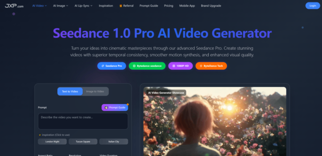 Seedance 1.0 Pro AI screenshot and logo