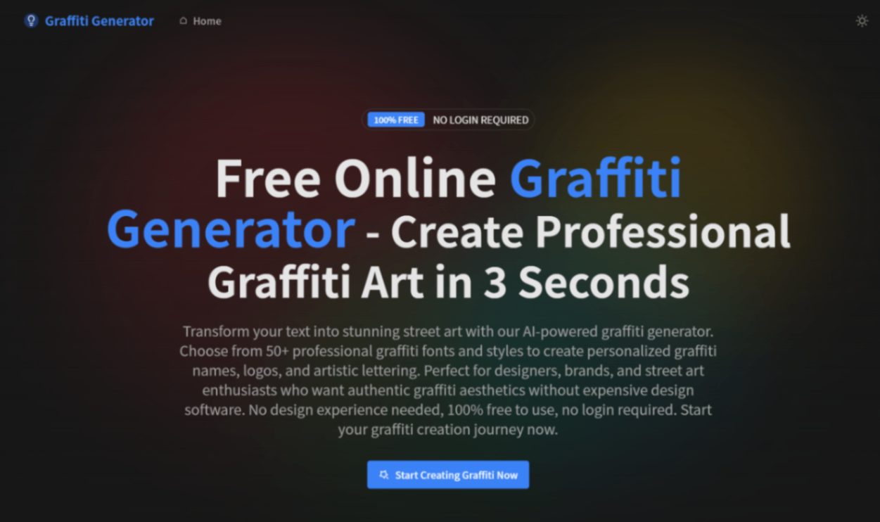 graffiti-generator screenshot and logo
