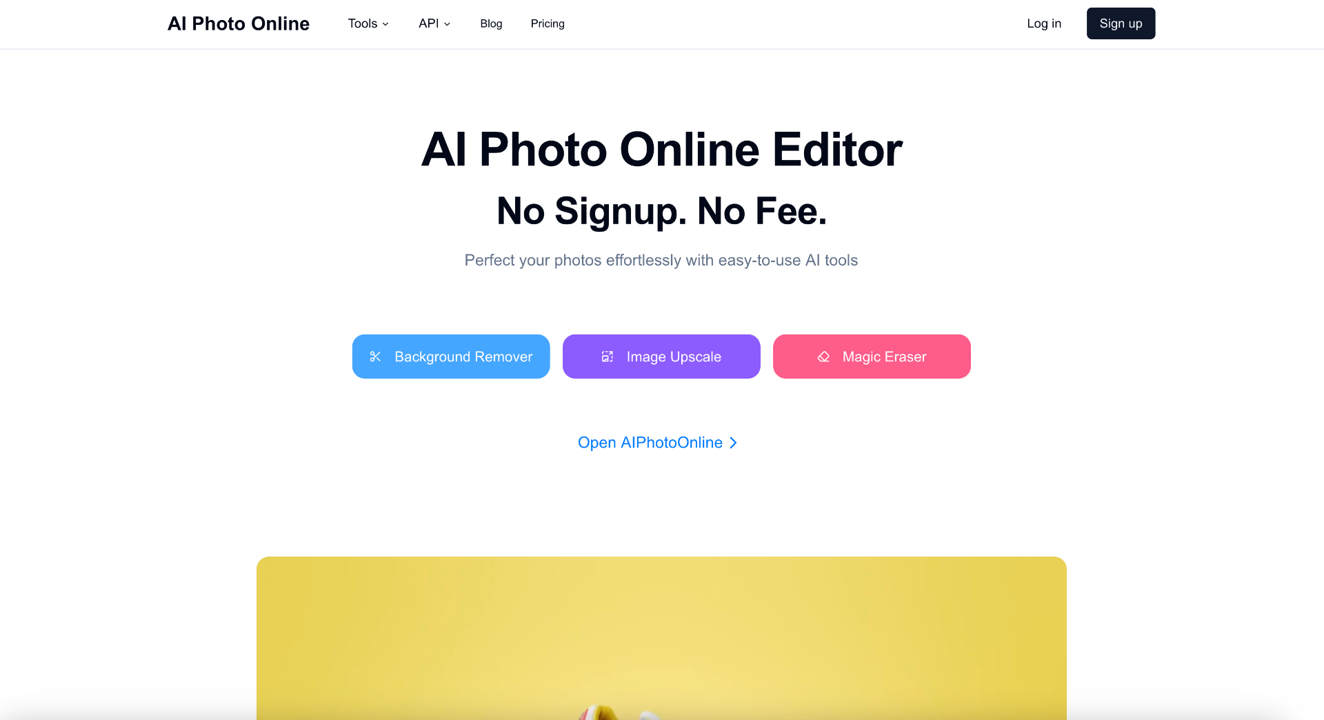 AI Photo Online screenshot and logo