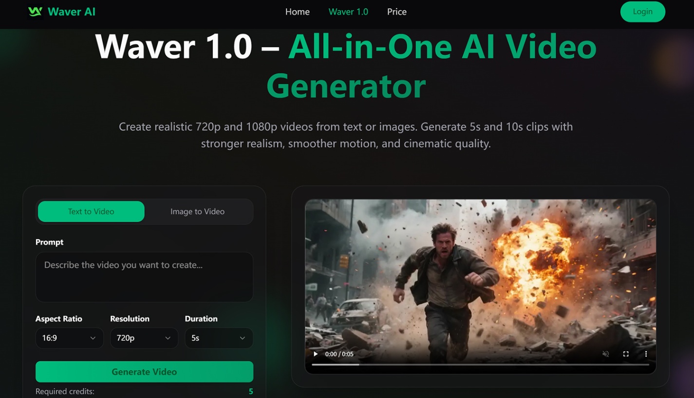 Waver AI screenshot and logo