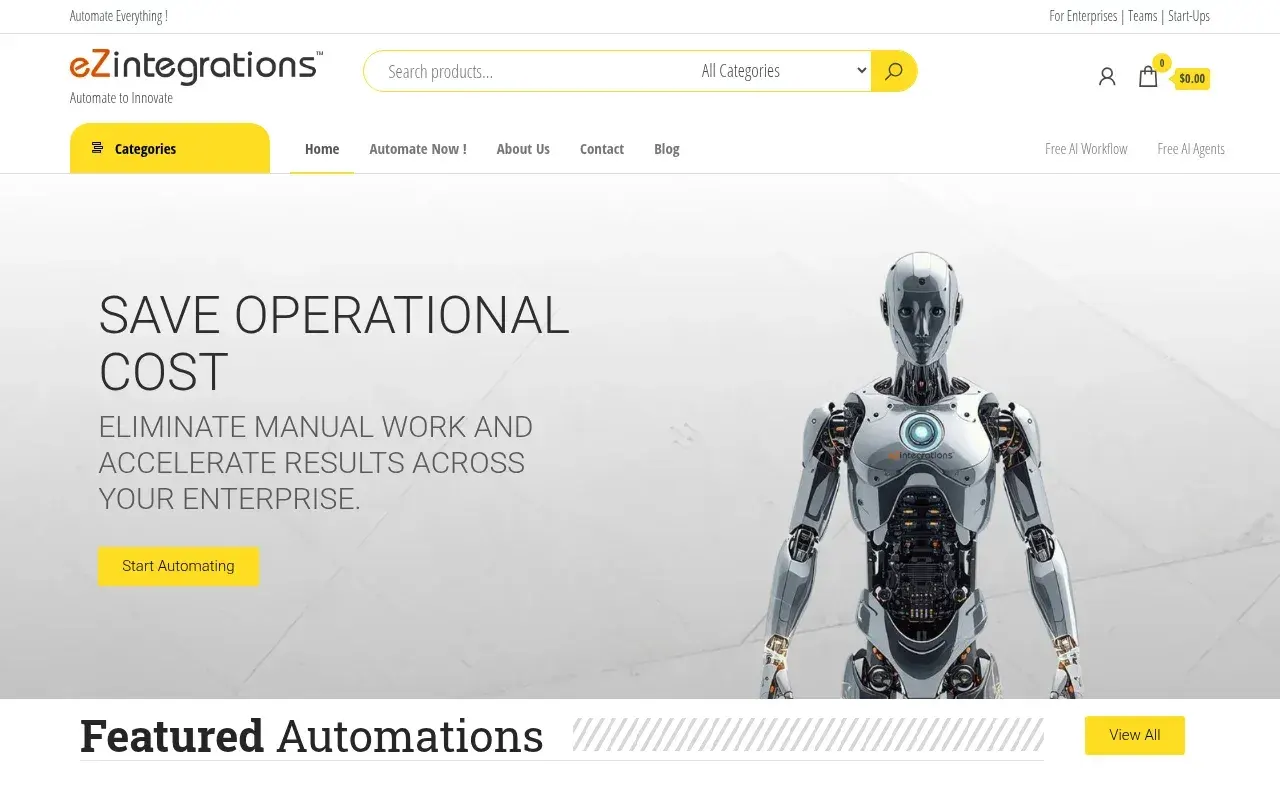 eZintegrations.ai screenshot and logo