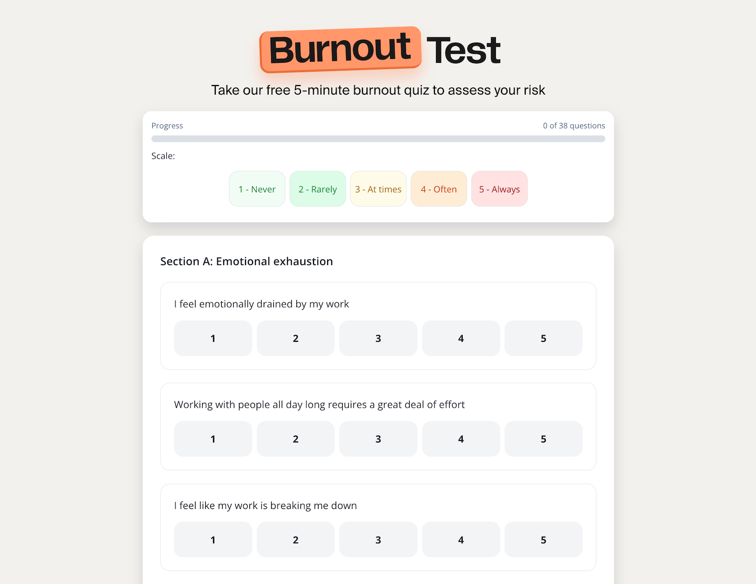 TripleTen Burnout Test screenshot and logo