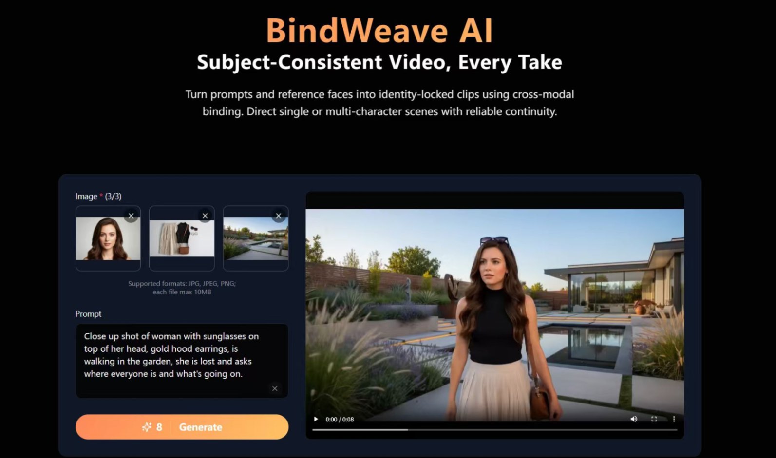 BindWeave AI screenshot and logo