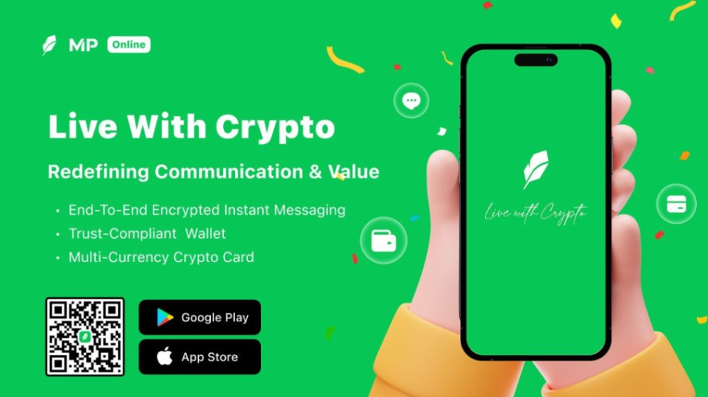 MP Chat - Live with Crypto. screenshot and logo