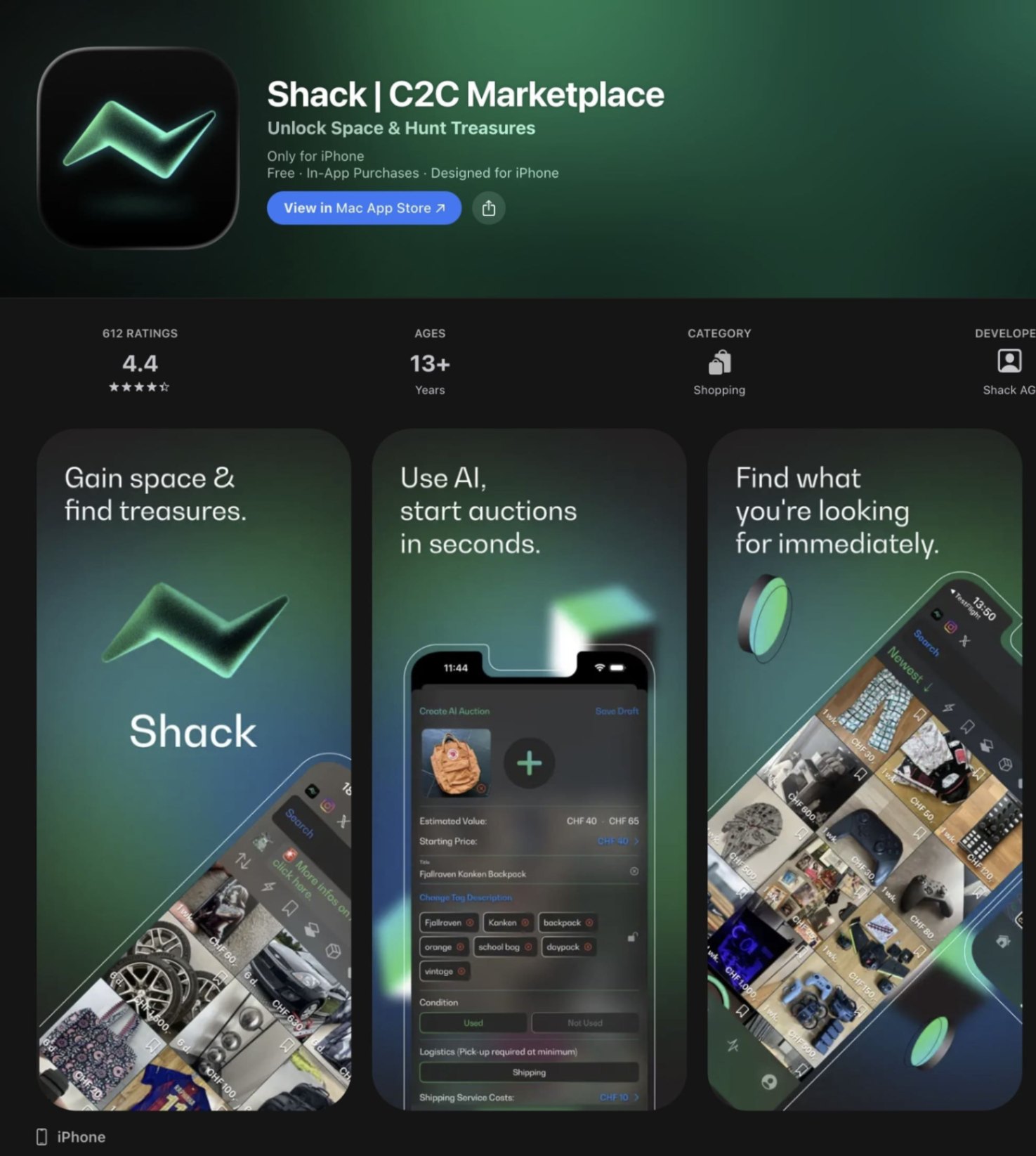 Shack screenshot and logo