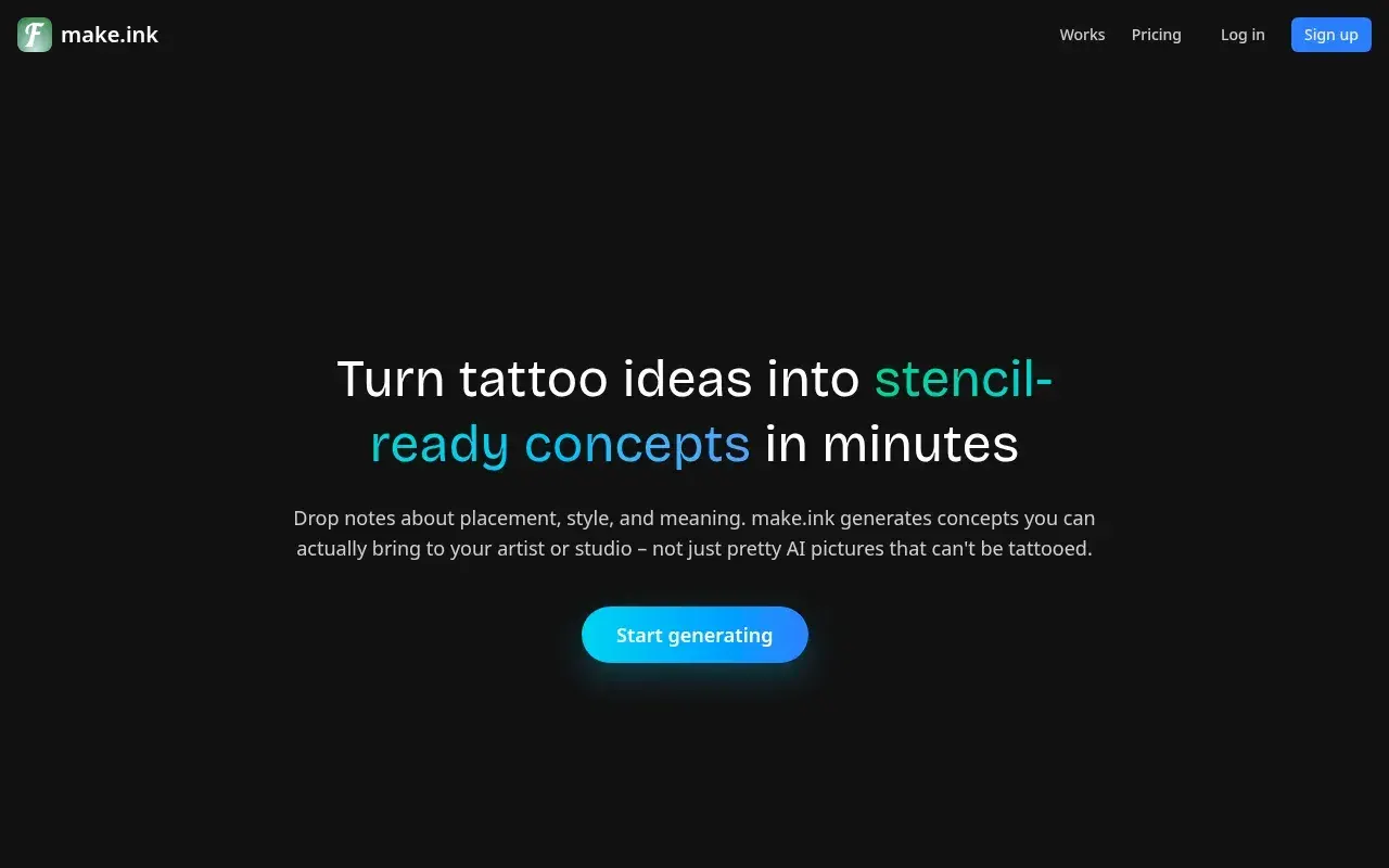 make.ink screenshot and logo