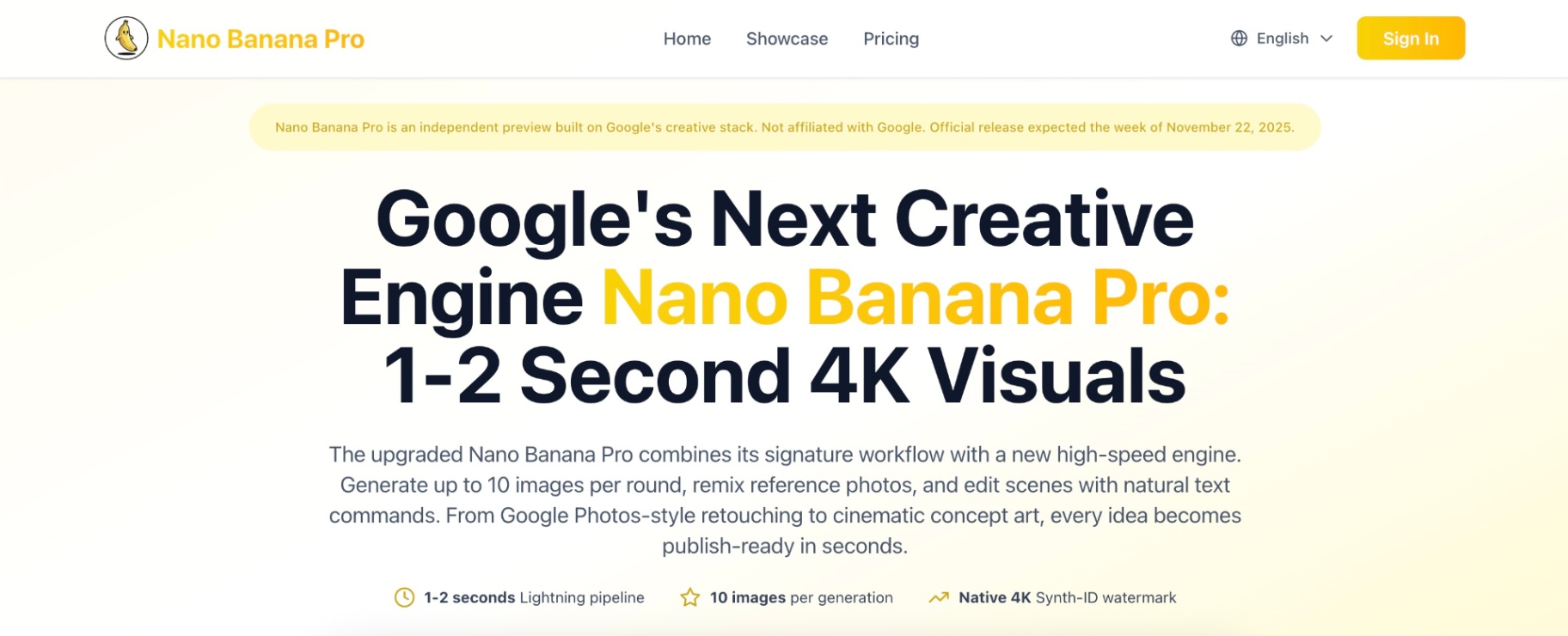 Nano Banana Pro screenshot and logo