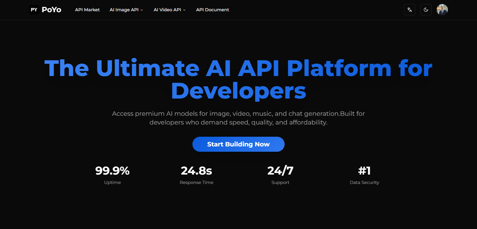PoYo API screenshot and logo