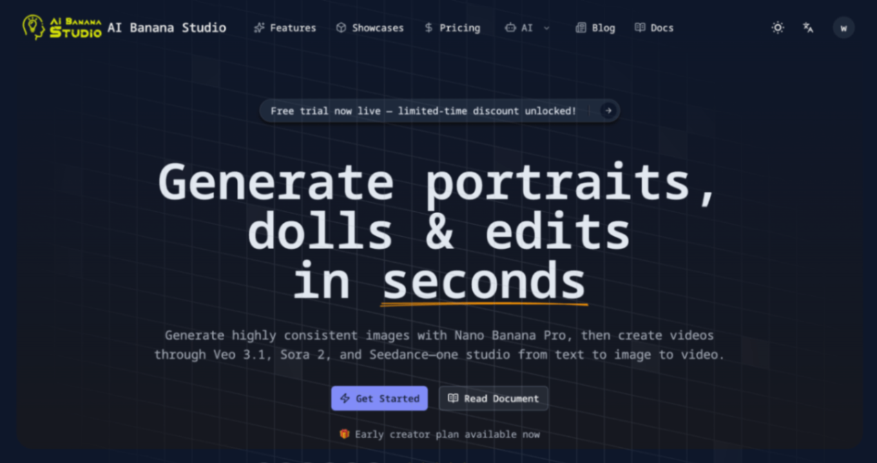 AI Banana Studio screenshot and logo