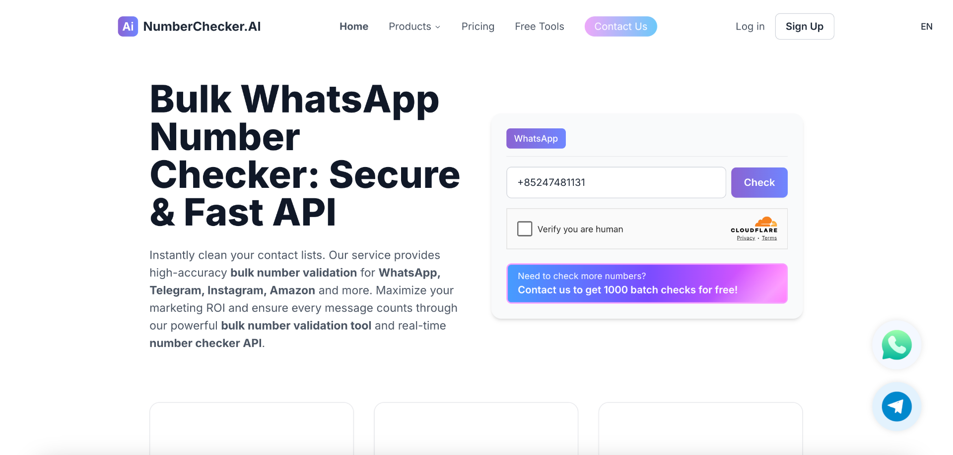 numberchecker.ai screenshot and logo
