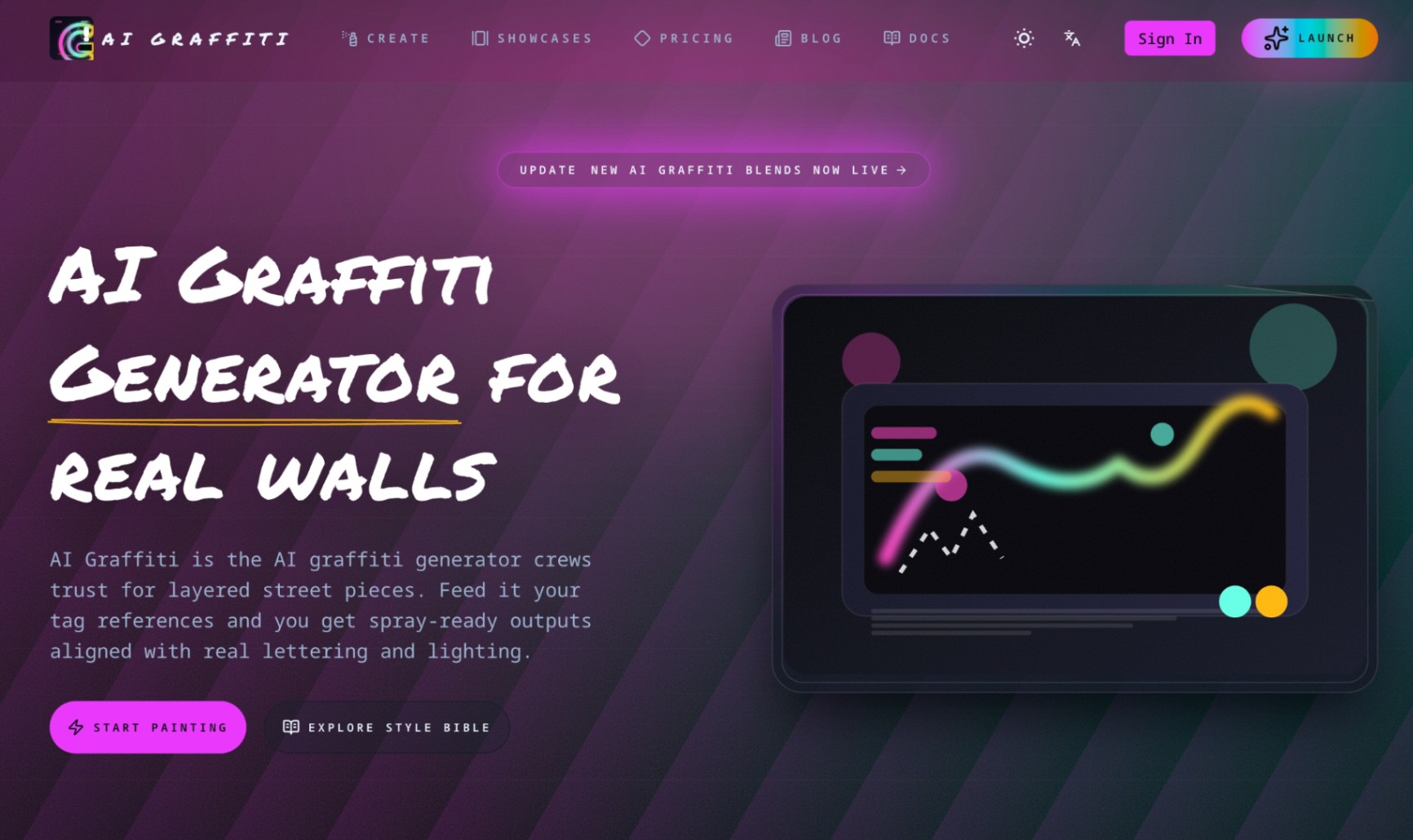 Ai Graffiti screenshot and logo