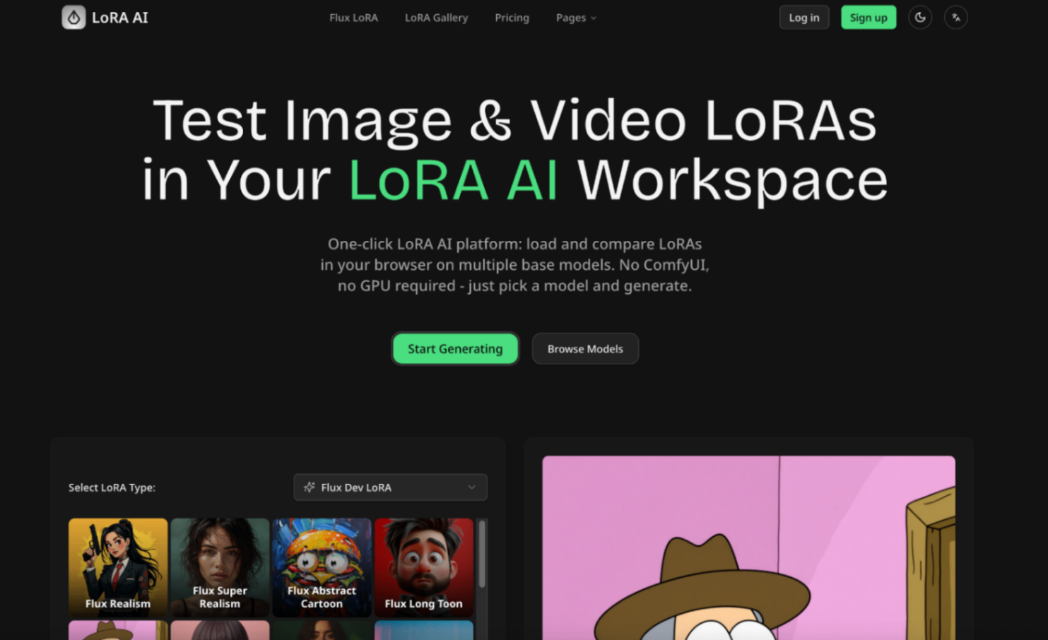 LoRA AI screenshot and logo