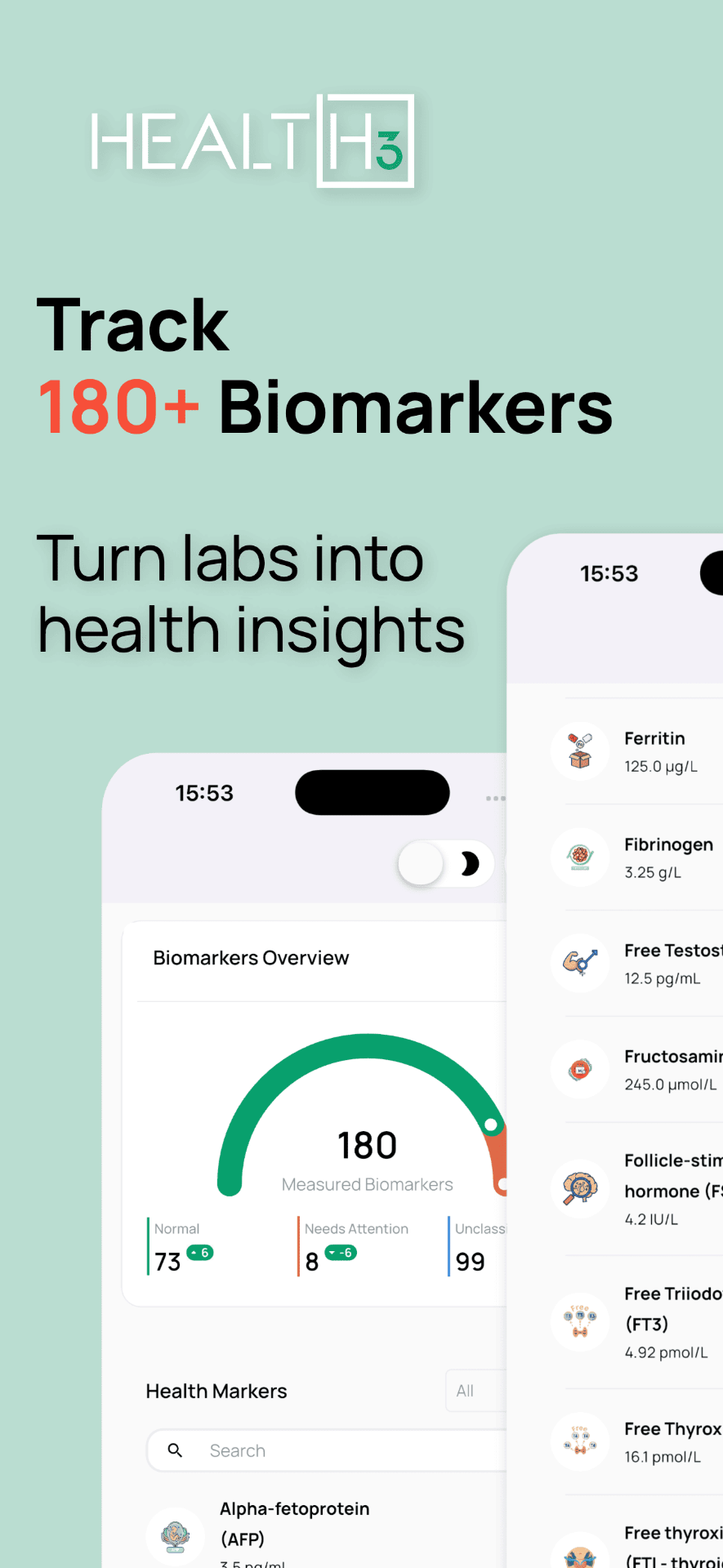 Health3 AG screenshot and logo