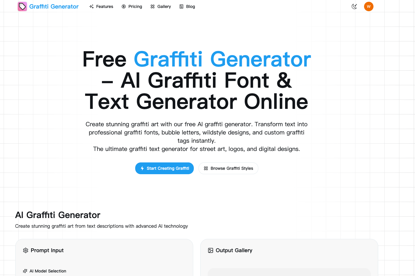 graffiti generator screenshot and logo