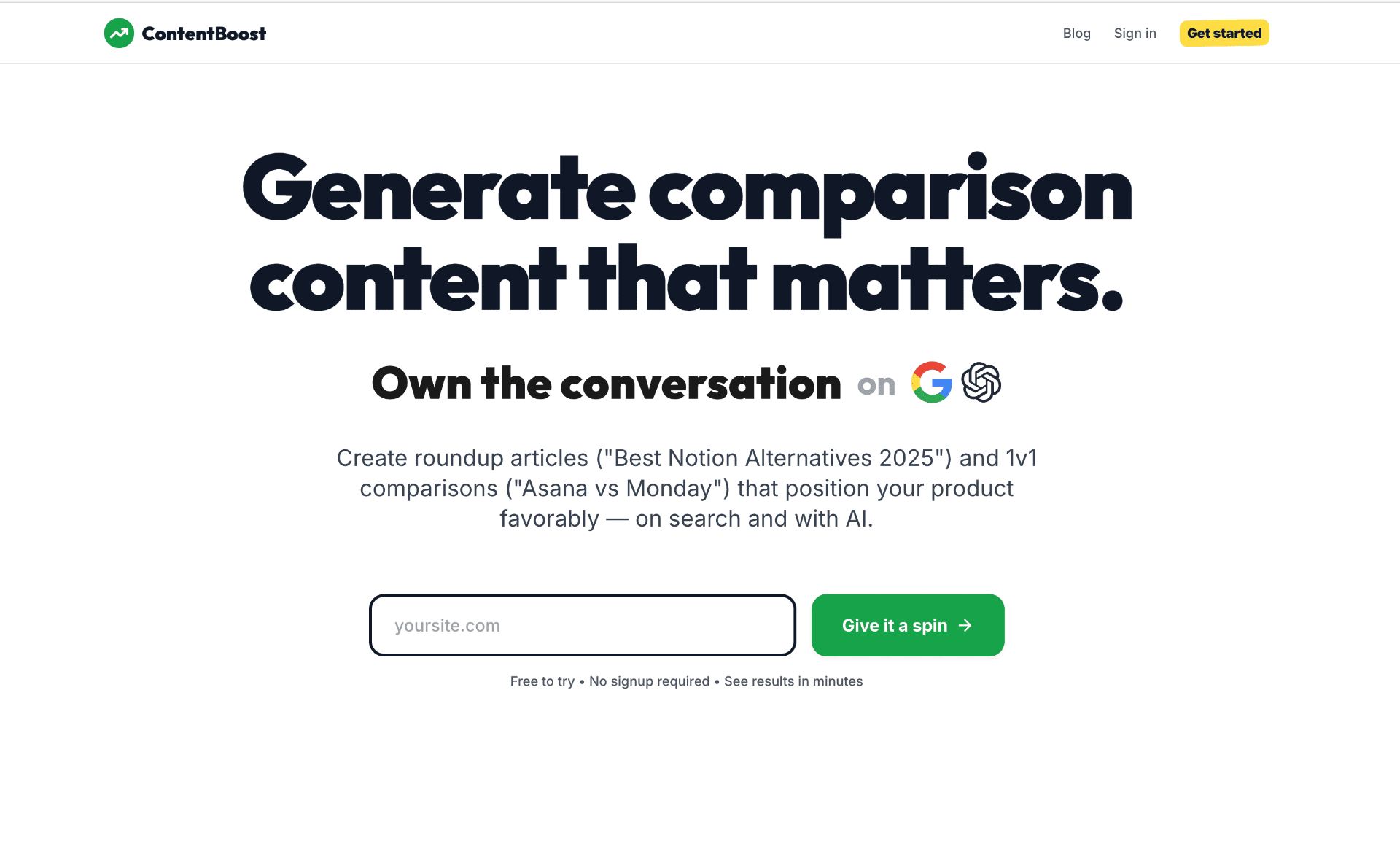 ContentBoost screenshot and logo