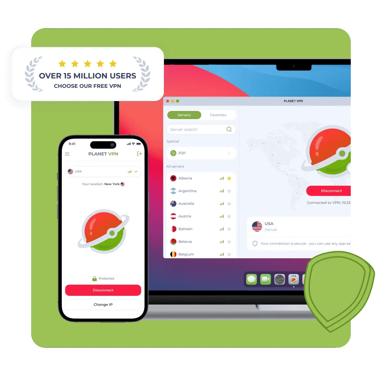 Planet VPN screenshot and logo