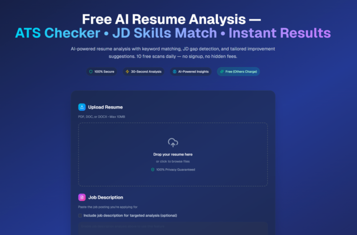 AI ATS Checker screenshot and logo