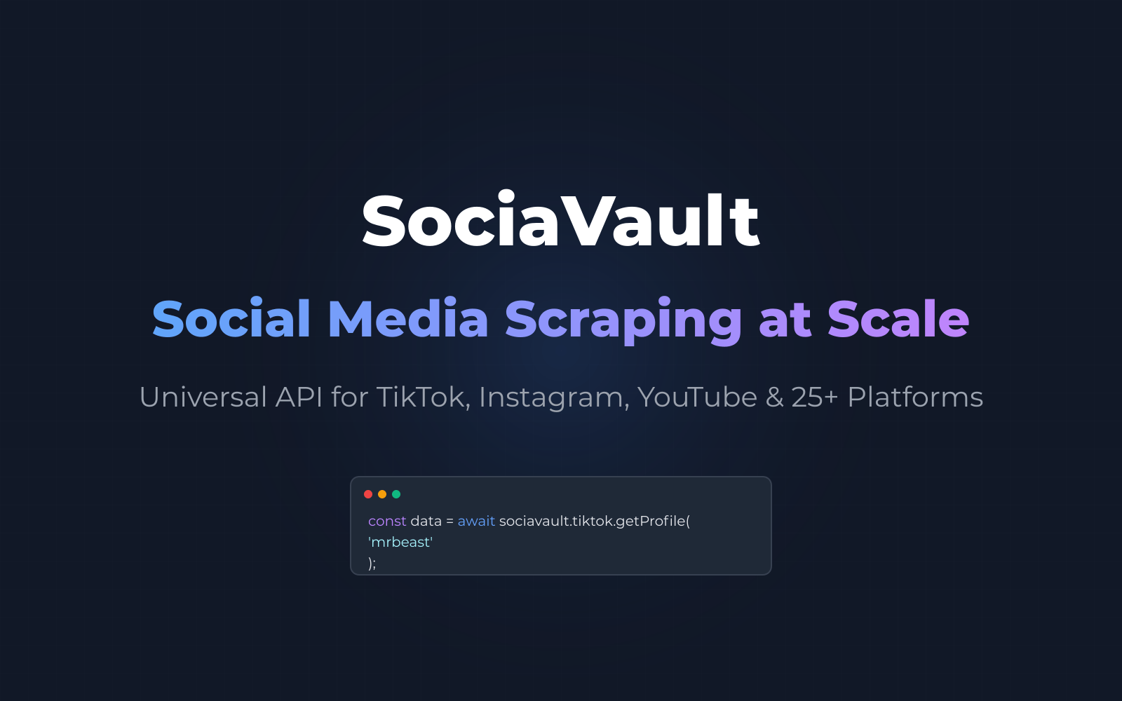 Sociavault screenshot and logo