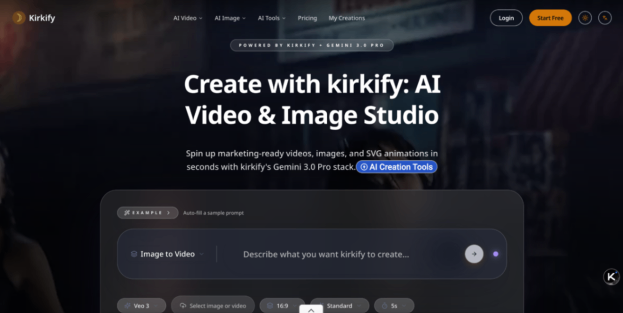 kirkify AI screenshot and logo