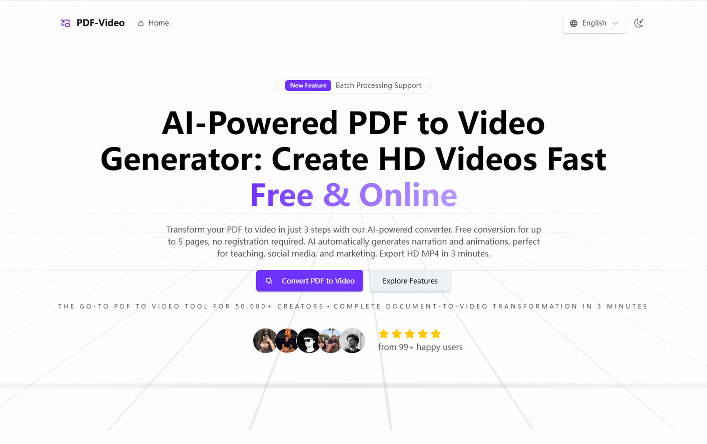 pdf to video screenshot and logo