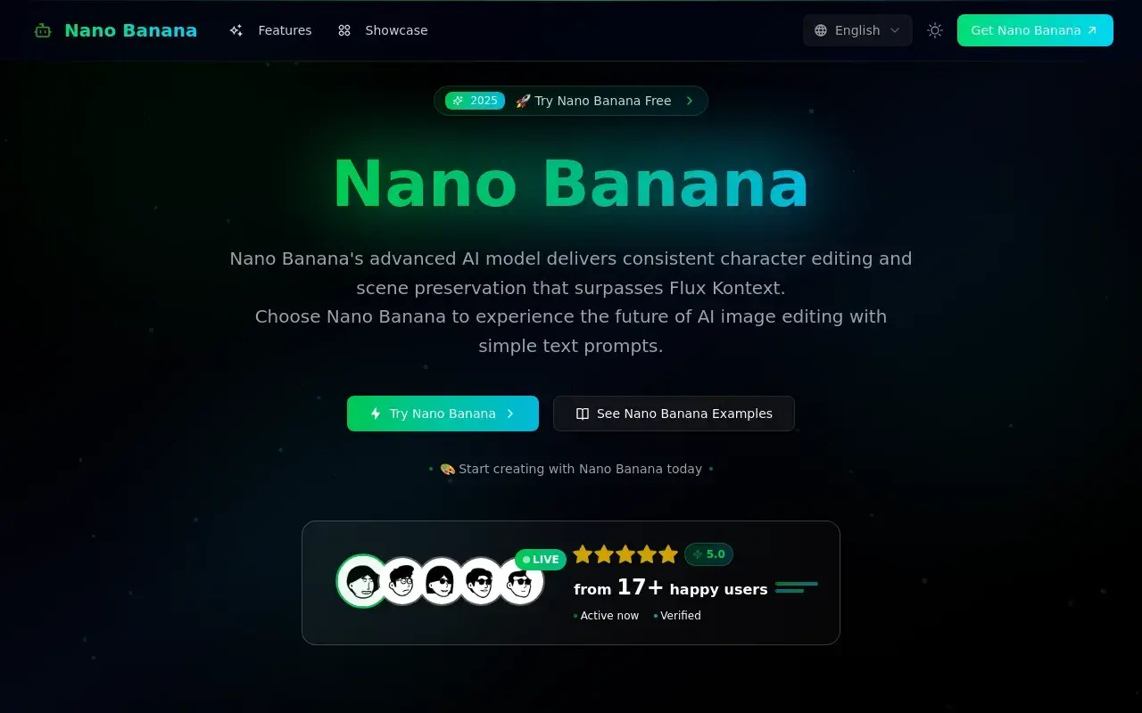 Nano Banana screenshot and logo