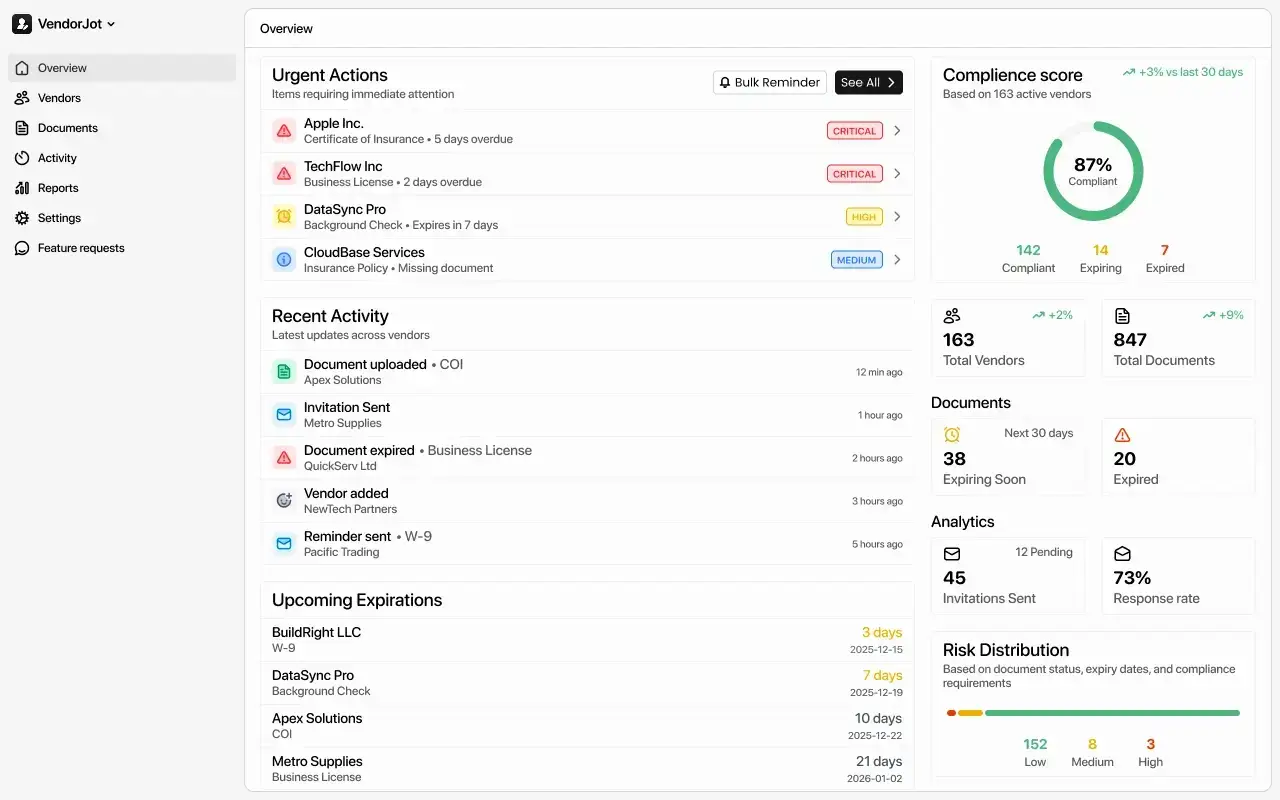 VendorJot screenshot and logo