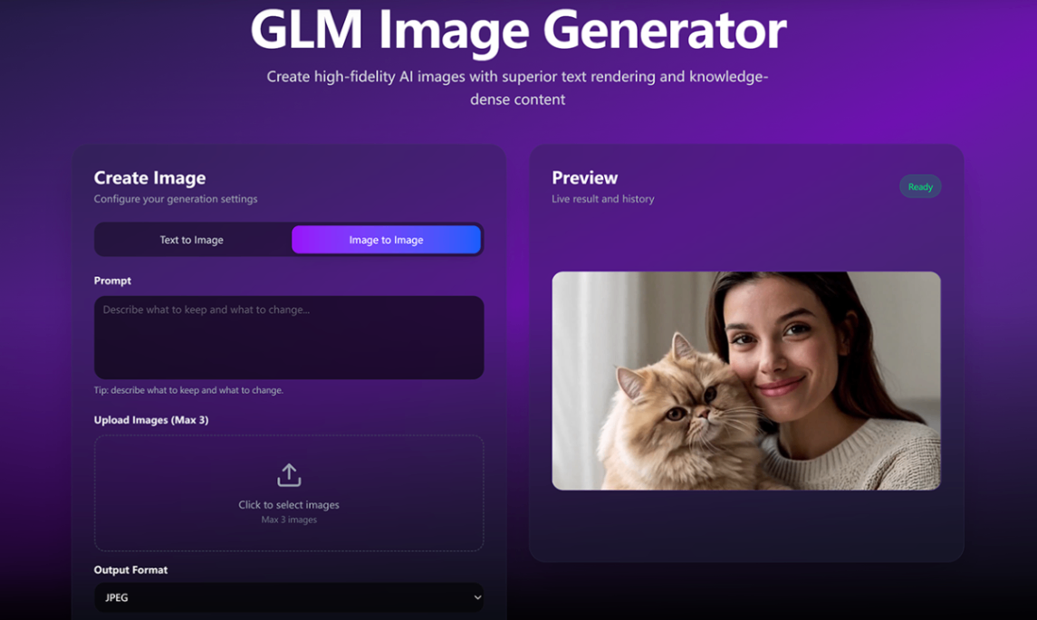 GLM Image screenshot and logo