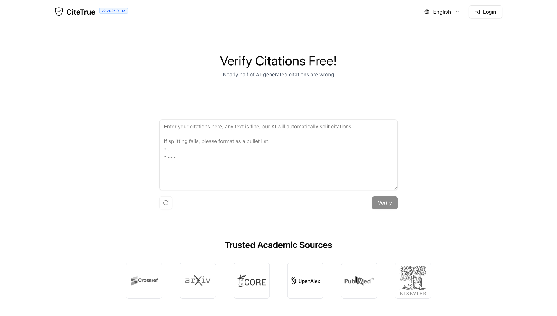 CiteTrue screenshot and logo