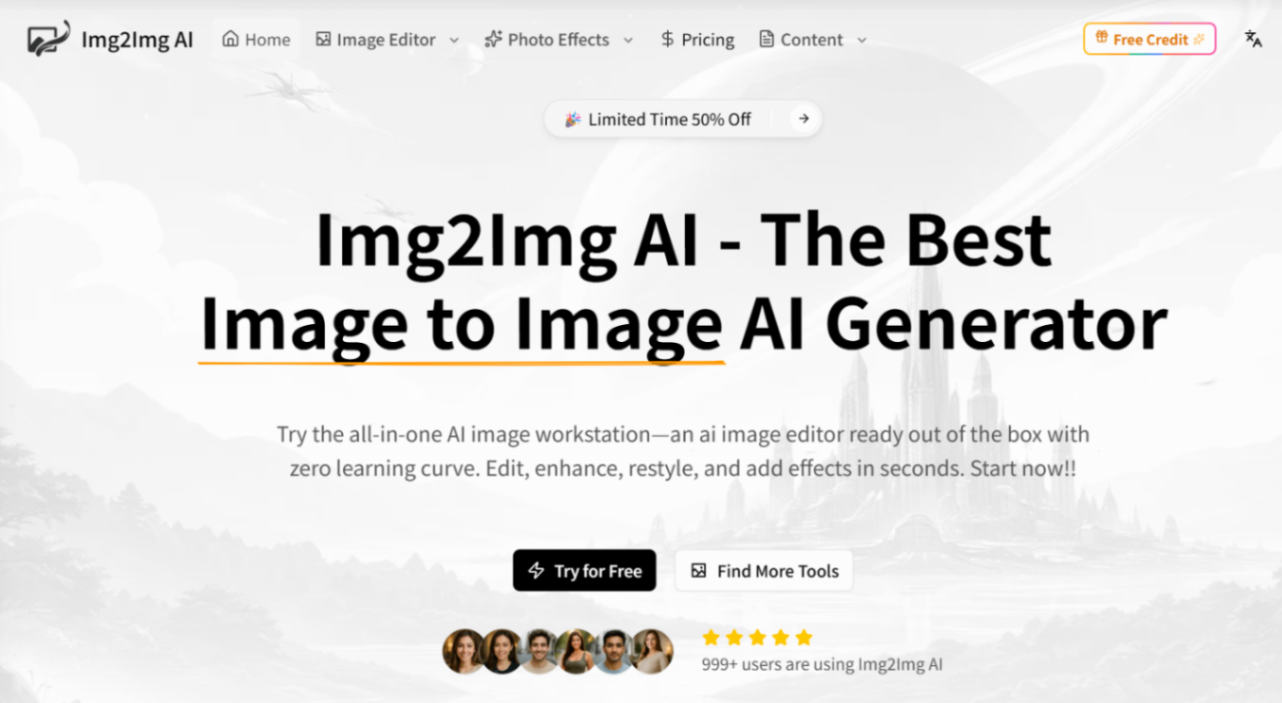 Img2Img AI screenshot and logo