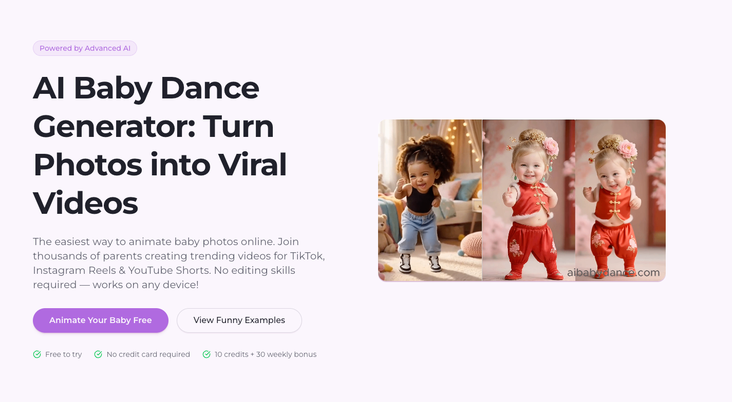AI Baby Dance screenshot and logo