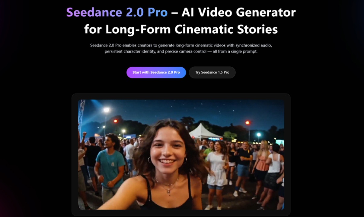 Seedance 2.0 AI Video Generator screenshot and logo