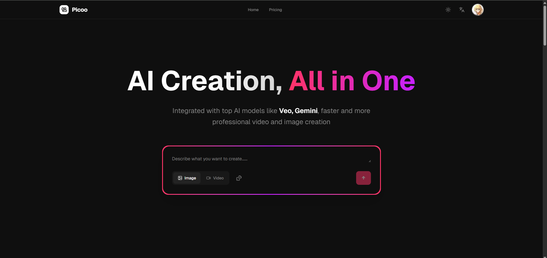 Picoo screenshot and logo