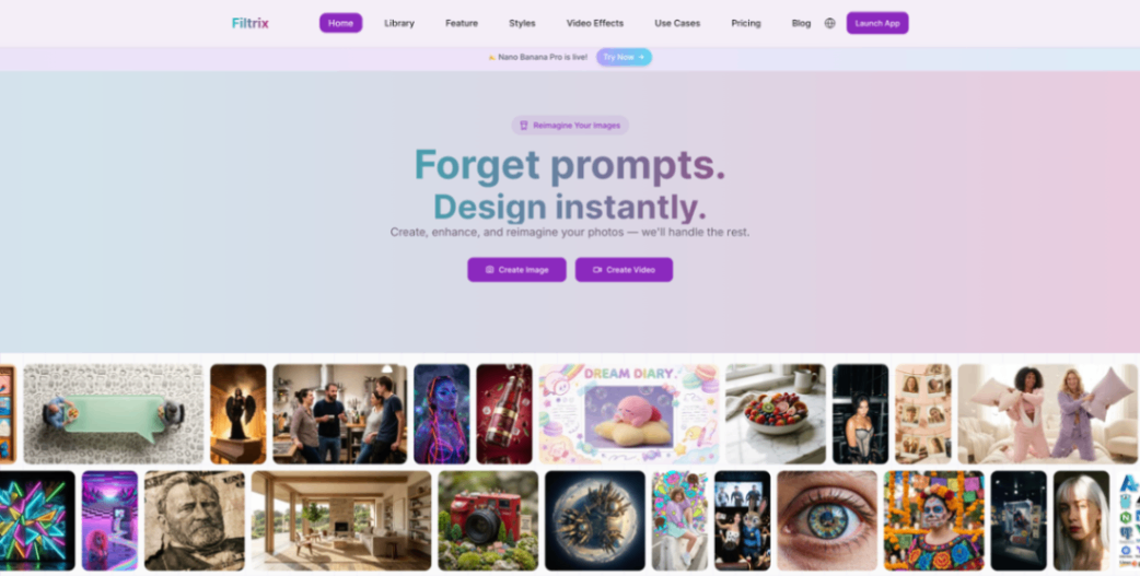Filtrix AI screenshot and logo
