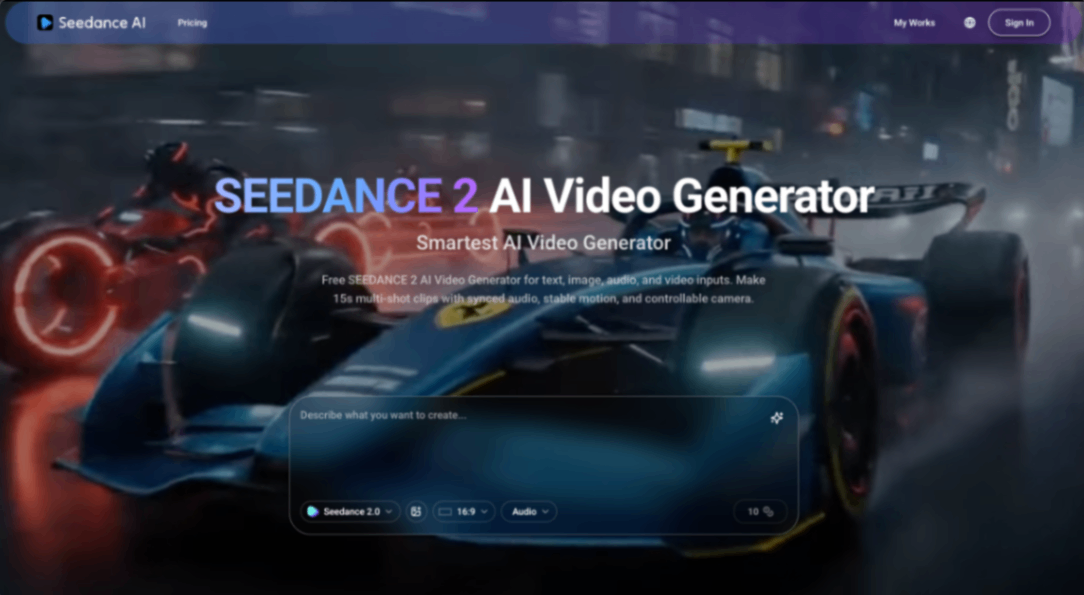 Seedance AI Video Generator screenshot and logo