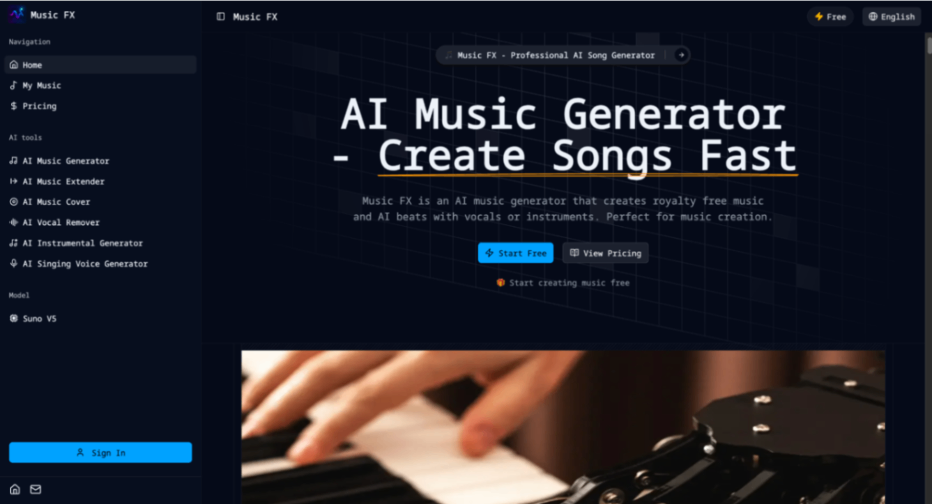 Music FX screenshot and logo