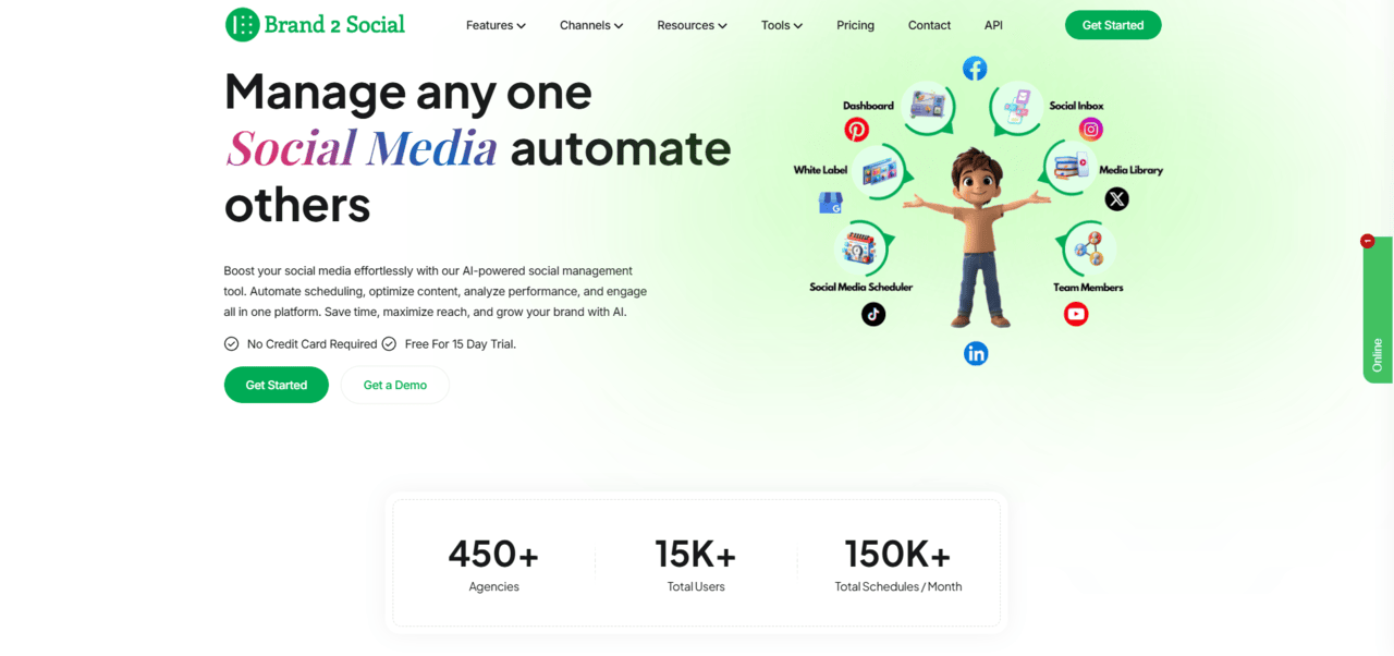 Brand2Social screenshot and logo