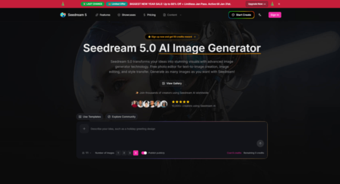 Seedream 5 screenshot and logo