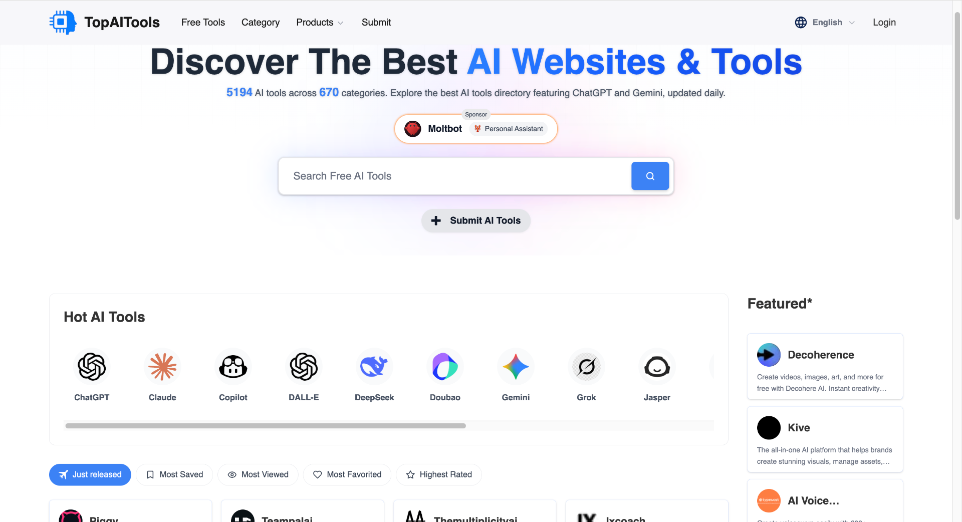Top AI Tools Review screenshot and logo
