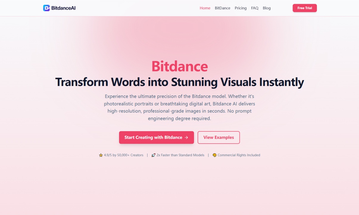 Bitdance AI Image Generator screenshot and logo